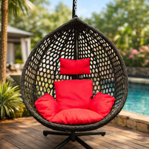 6210 Black Foldable Nest Egg Chair with Cushion