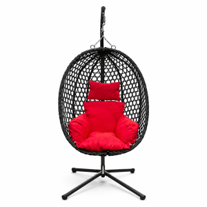 6407 Black Foldable Nest Egg Chair with Cushion