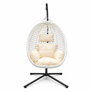 6407 White Foldable Nest Egg Chair with Cushion