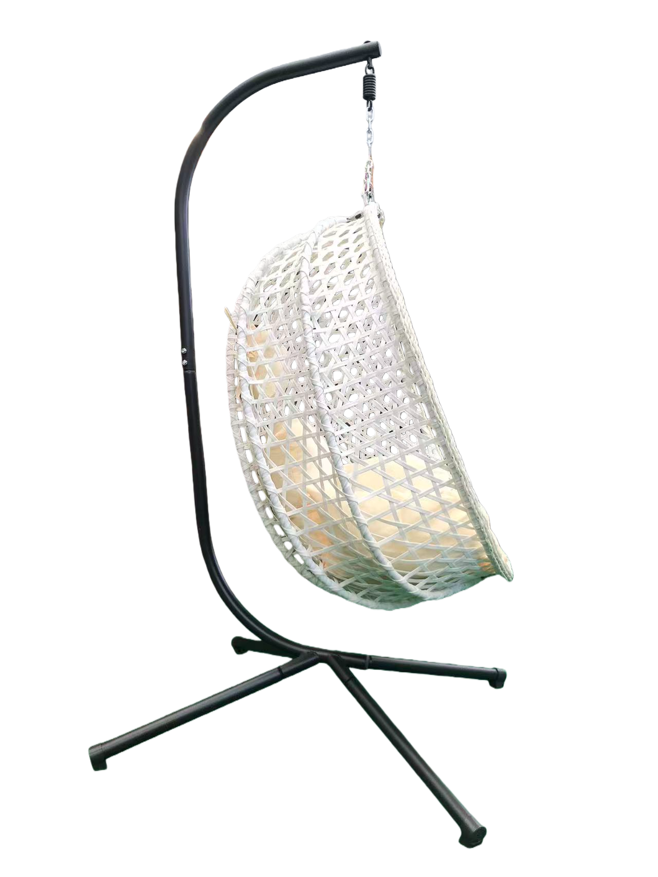 6407 White Foldable Nest Egg Chair with Cushion - Image 2
