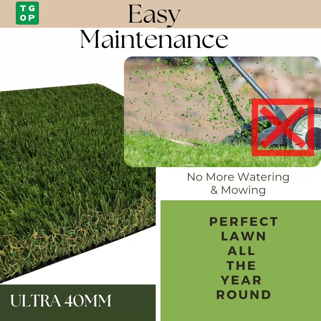 Ultra 40mm 5 Tone Artificial Grass Synthetic Turf Lawn Carpet - Image 3