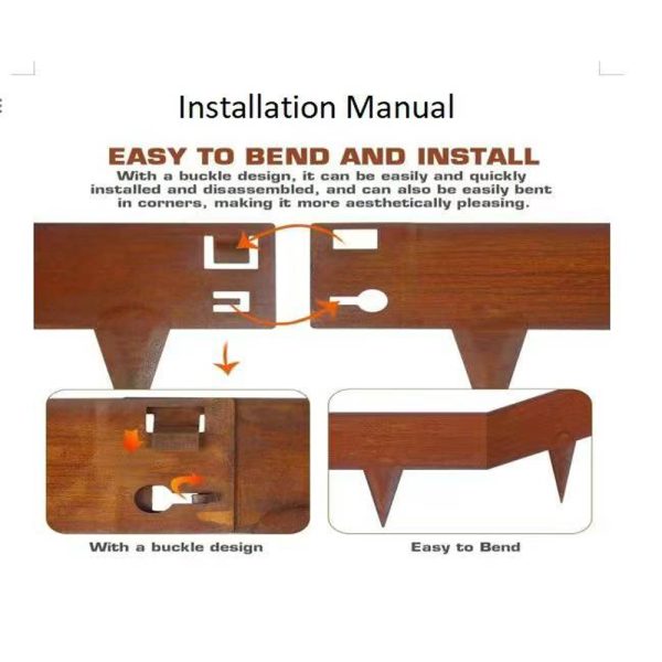 Garden Edging Corten Steel 3M Long 10CM Tall With 8CM Teeth （2mm thick） - Image 3