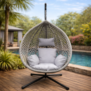 6210 Grey Foldable Nest Egg Chair with Cushion