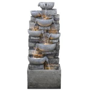DW259011 Terrace Falls 7 Bowl Stacked Stone Water Feature
